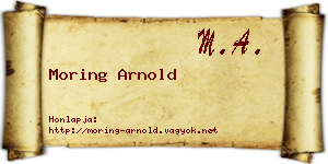 Moring Arnold névjegykártya